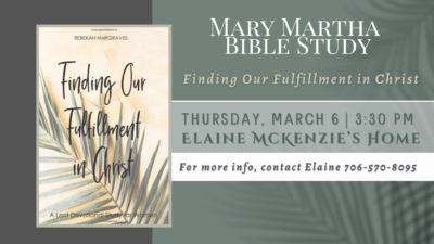 New Mary Martha Bible Study