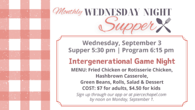 Wednesday Night Supper