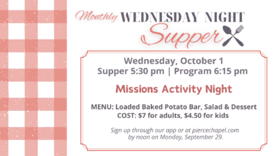 Wednesday Night Supper