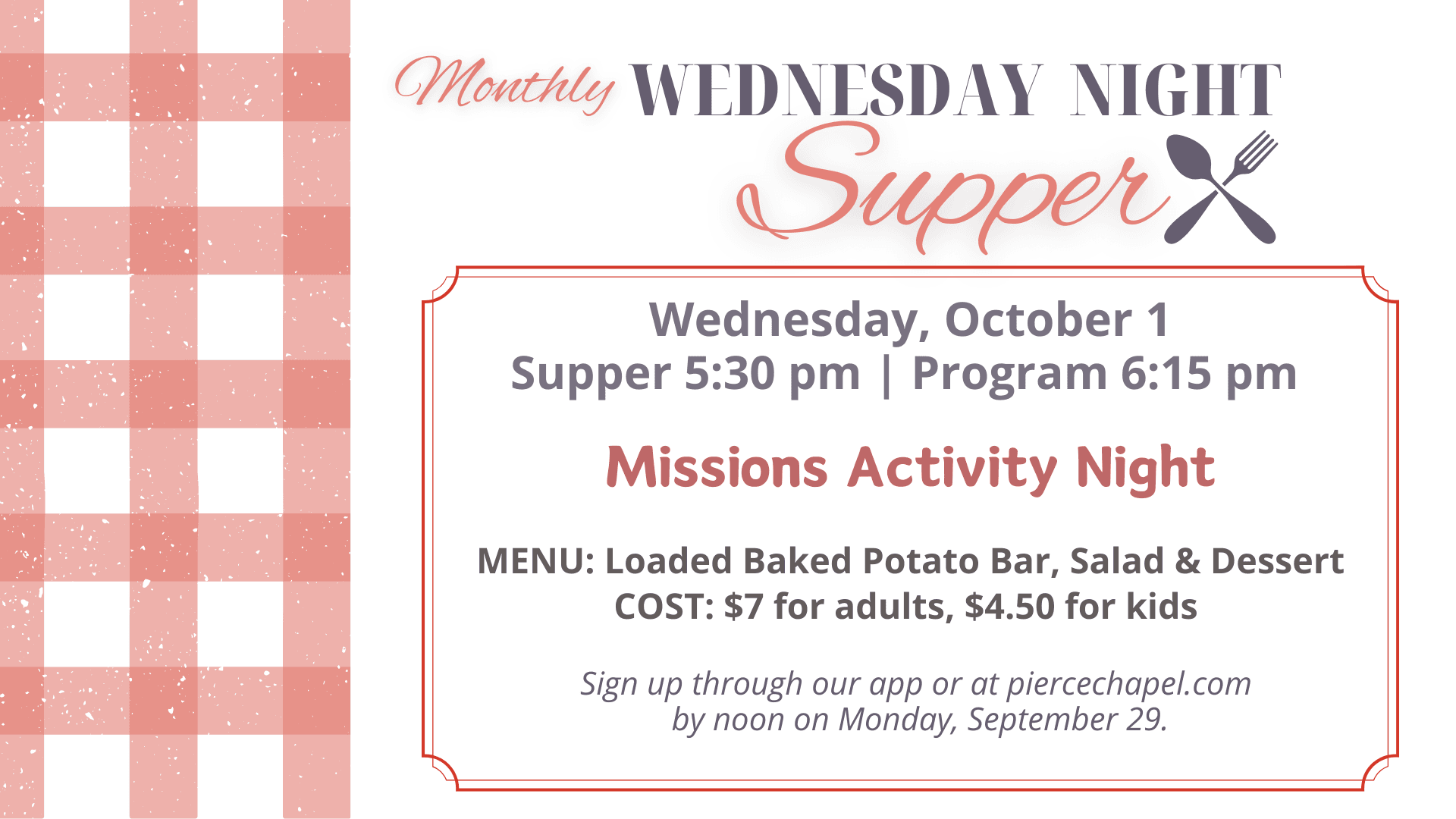 Wednesday Night Supper