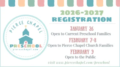 Pierce Chapel Preschool Registration