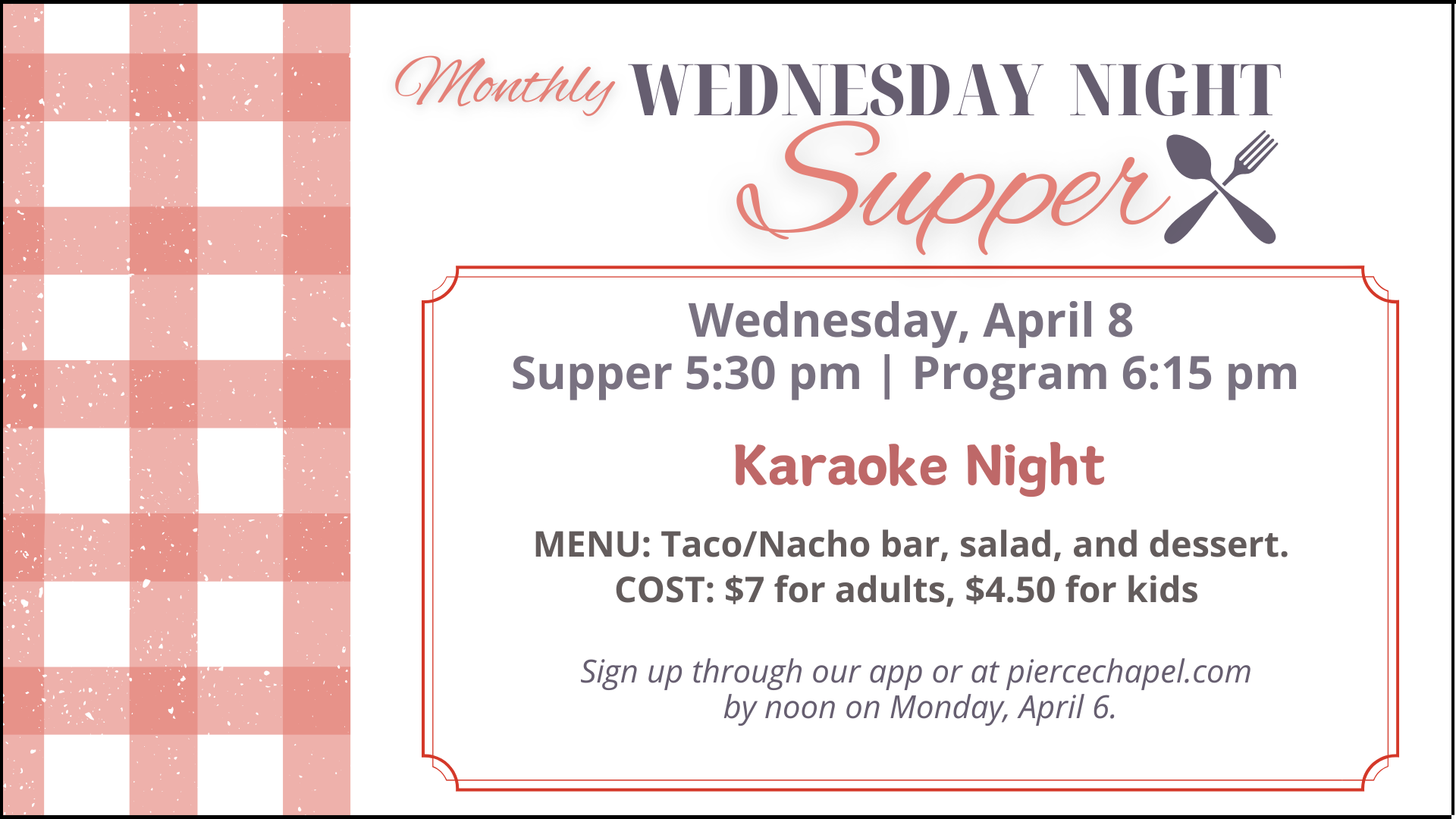 Wednesday Night Supper