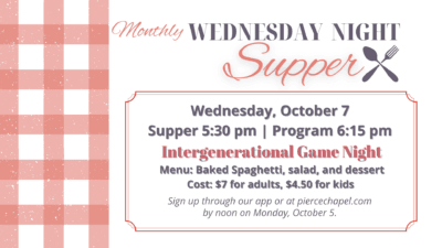 Wednesday Night Supper